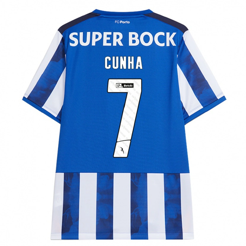 Danxen Hombre Camiseta Duarte Cunha #7 Azul Blanco 1ª Equipación 2024/25 La Camisa