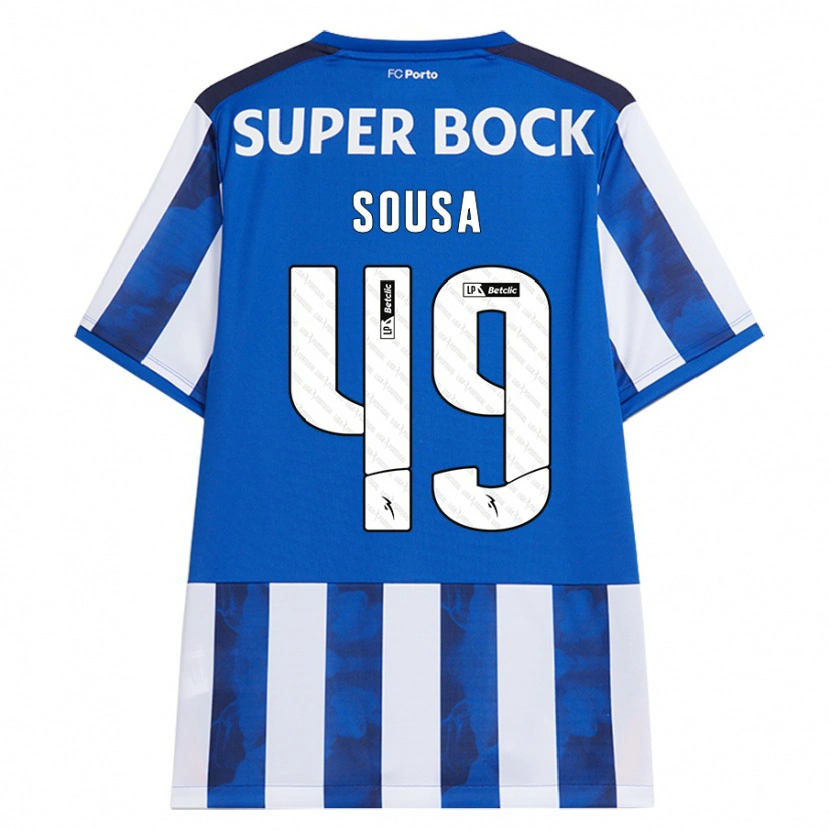 Danxen Hombre Camiseta Gonçalo Sousa #49 Azul Blanco 1ª Equipación 2024/25 La Camisa