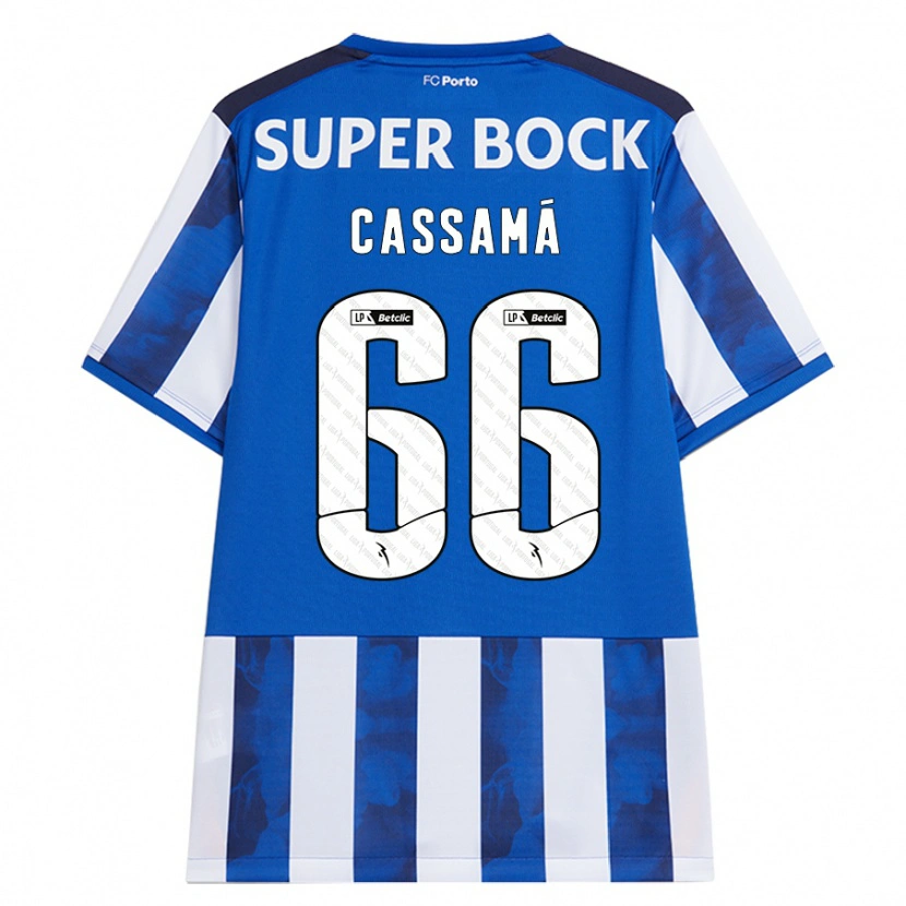 Danxen Hombre Camiseta Adramane Cassamá #66 Azul Blanco 1ª Equipación 2024/25 La Camisa