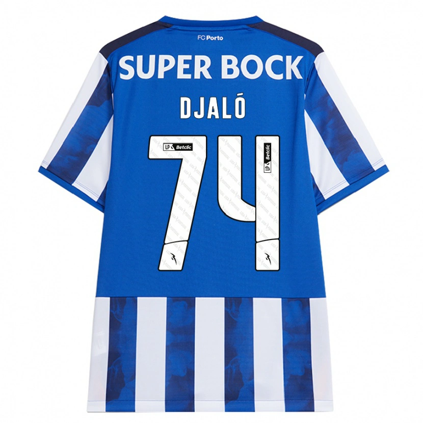 Danxen Hombre Camiseta Ussumane Djaló #74 Azul Blanco 1ª Equipación 2024/25 La Camisa