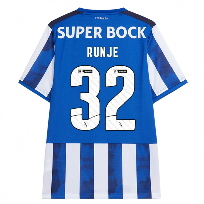 Danxen Hombre Camiseta Roko Runje #32 Azul Blanco 1ª Equipación 2024/25 La Camisa