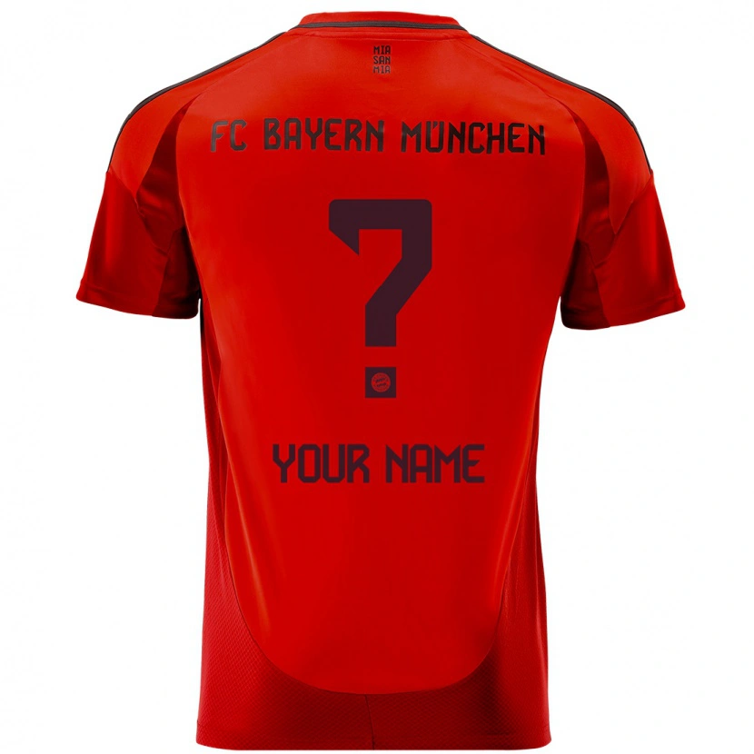 Danxen Hombre Camiseta Su Nombre #0 Rojo 1ª Equipación 2024/25 La Camisa