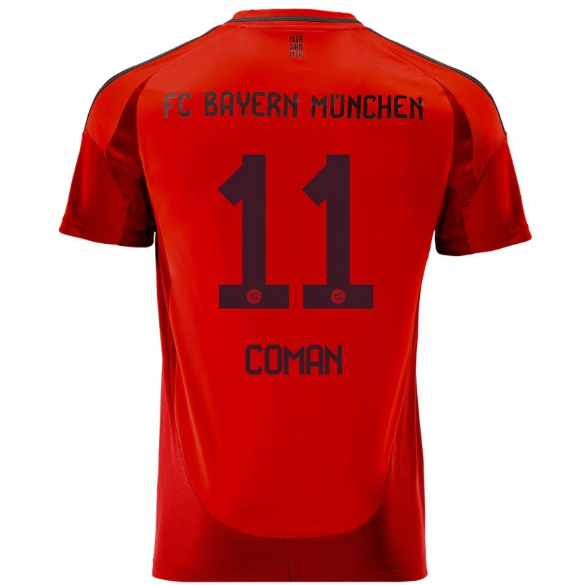 Danxen Hombre Camiseta Kingsley Coman #11 Rojo 1ª Equipación 2024/25 La Camisa
