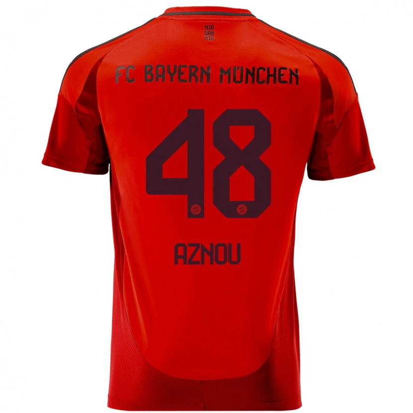 Danxen Hombre Camiseta Adam Aznou #48 Rojo 1ª Equipación 2024/25 La Camisa