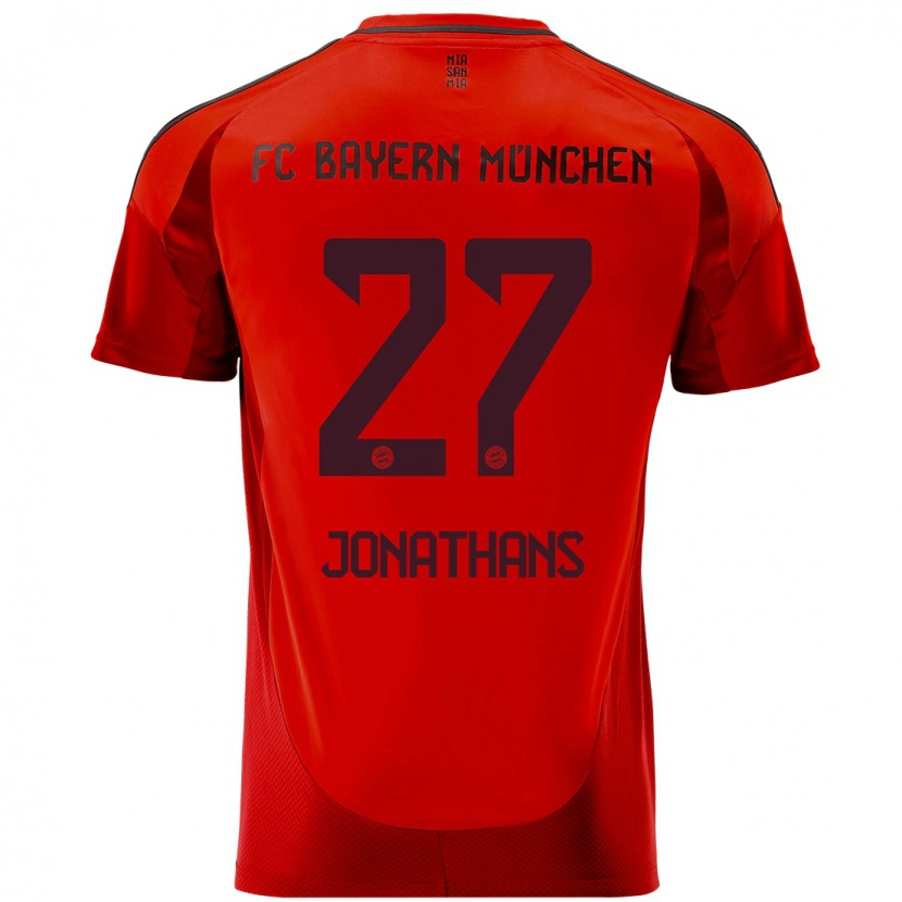 Danxen Hombre Camiseta David Jonathans #27 Rojo 1ª Equipación 2024/25 La Camisa