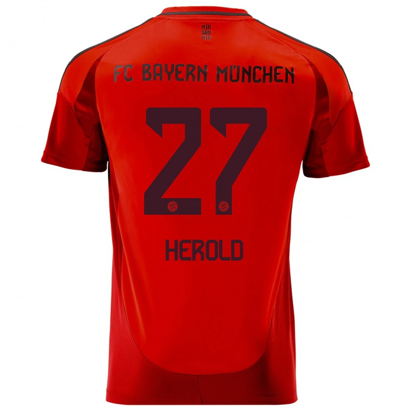 Danxen Hombre Camiseta David Herold #27 Rojo 1ª Equipación 2024/25 La Camisa