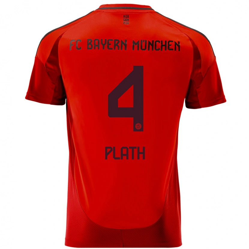 Danxen Hombre Camiseta Max Plath #4 Rojo 1ª Equipación 2024/25 La Camisa