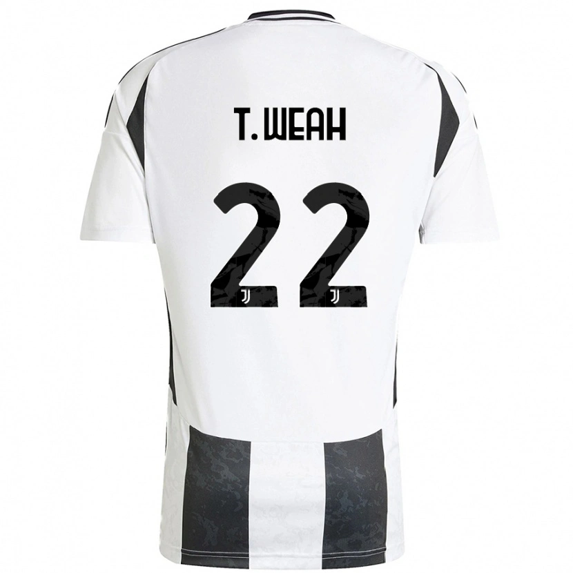 Danxen Hombre Camiseta Timothy Weah #22 Blanco Negro 1ª Equipación 2024/25 La Camisa