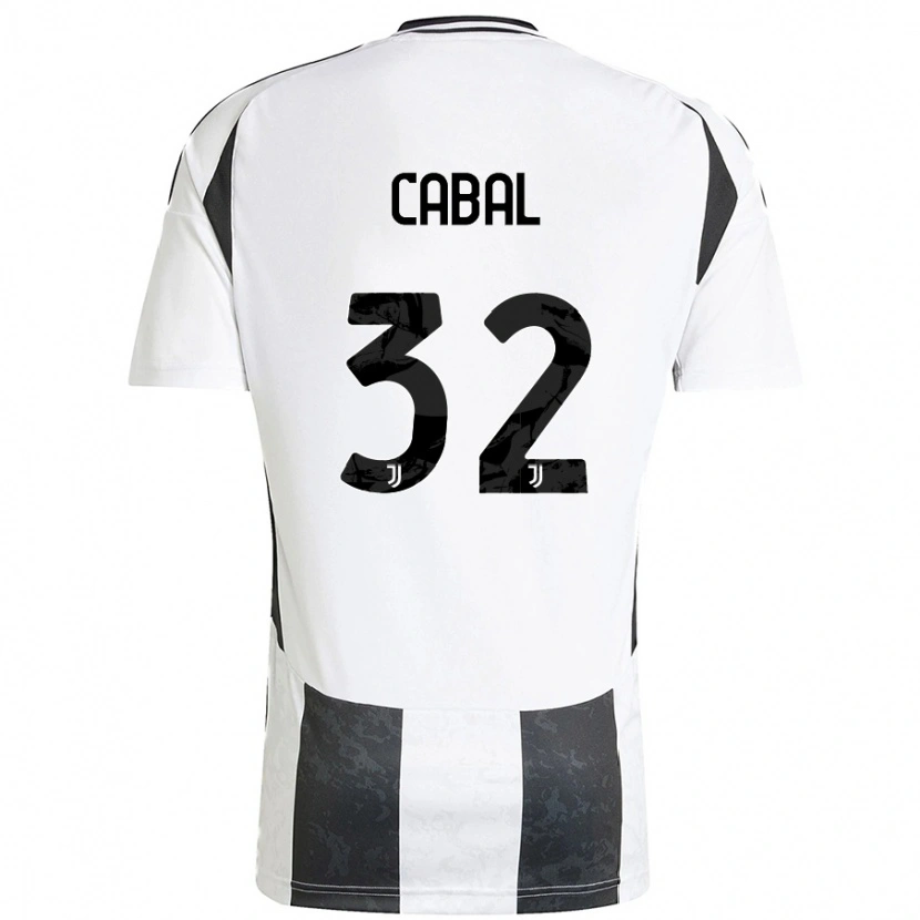 Danxen Hombre Camiseta Juan Cabal #32 Blanco Negro 1ª Equipación 2024/25 La Camisa