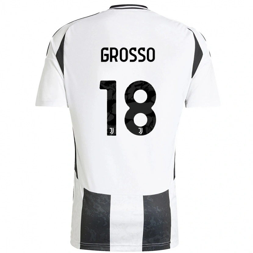 Danxen Hombre Camiseta Filippo Grosso #18 Blanco Negro 1ª Equipación 2024/25 La Camisa