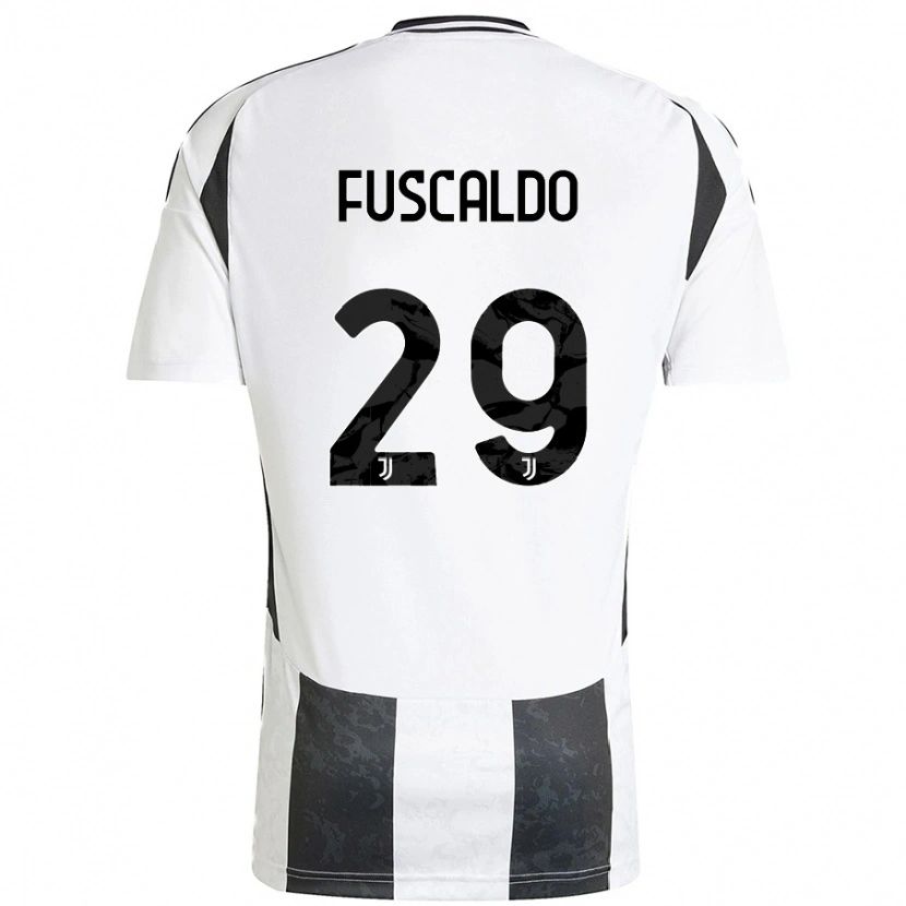 Danxen Hombre Camiseta Matteo Fuscaldo #29 Blanco Negro 1ª Equipación 2024/25 La Camisa
