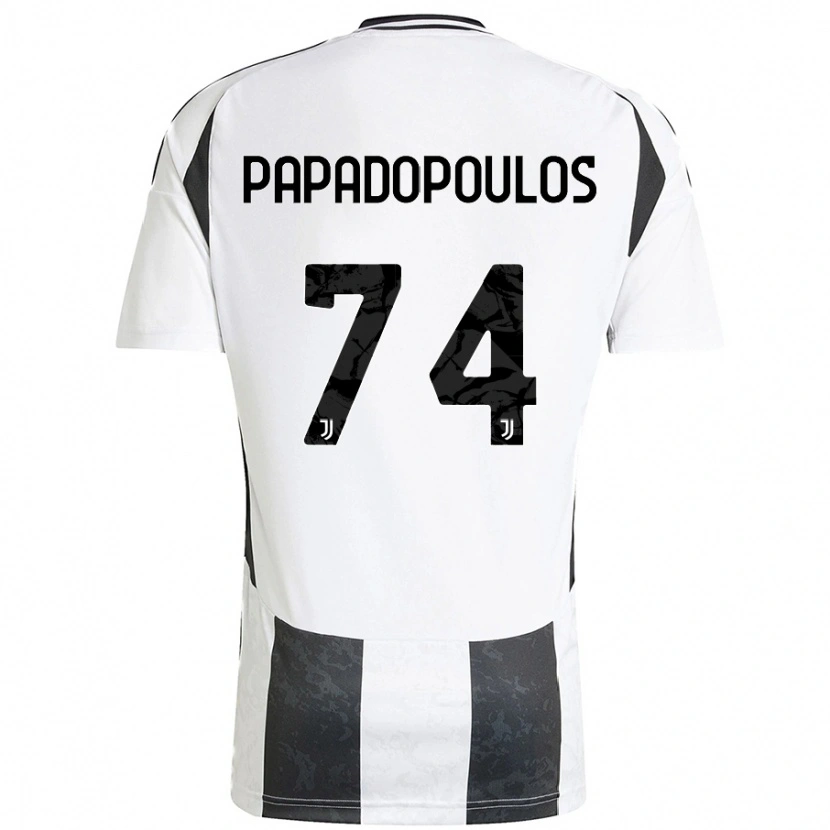 Danxen Hombre Camiseta Christos Papadopoulos #74 Blanco Negro 1ª Equipación 2024/25 La Camisa