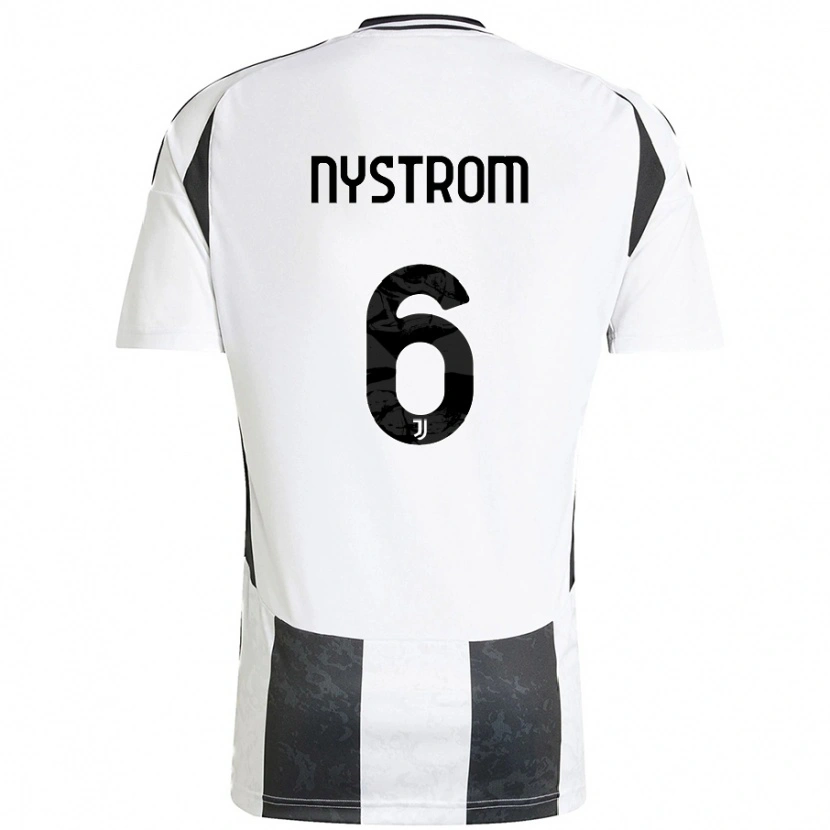 Danxen Hombre Camiseta Paulina Nyström #6 Blanco Negro 1ª Equipación 2024/25 La Camisa