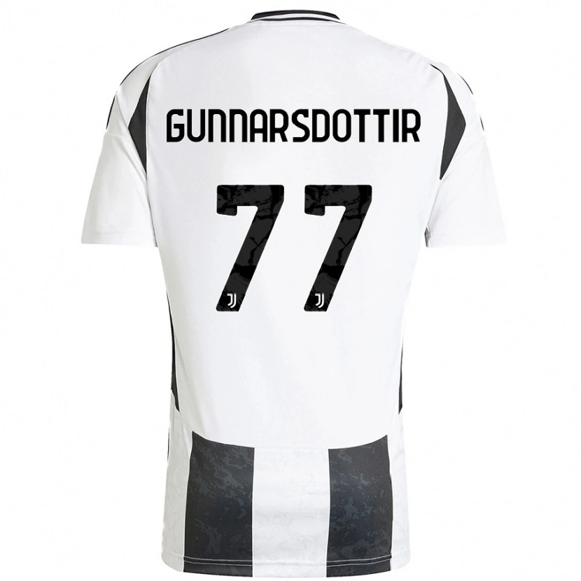 Danxen Hombre Camiseta Sara Björk Gunnarsdóttir #77 Blanco Negro 1ª Equipación 2024/25 La Camisa