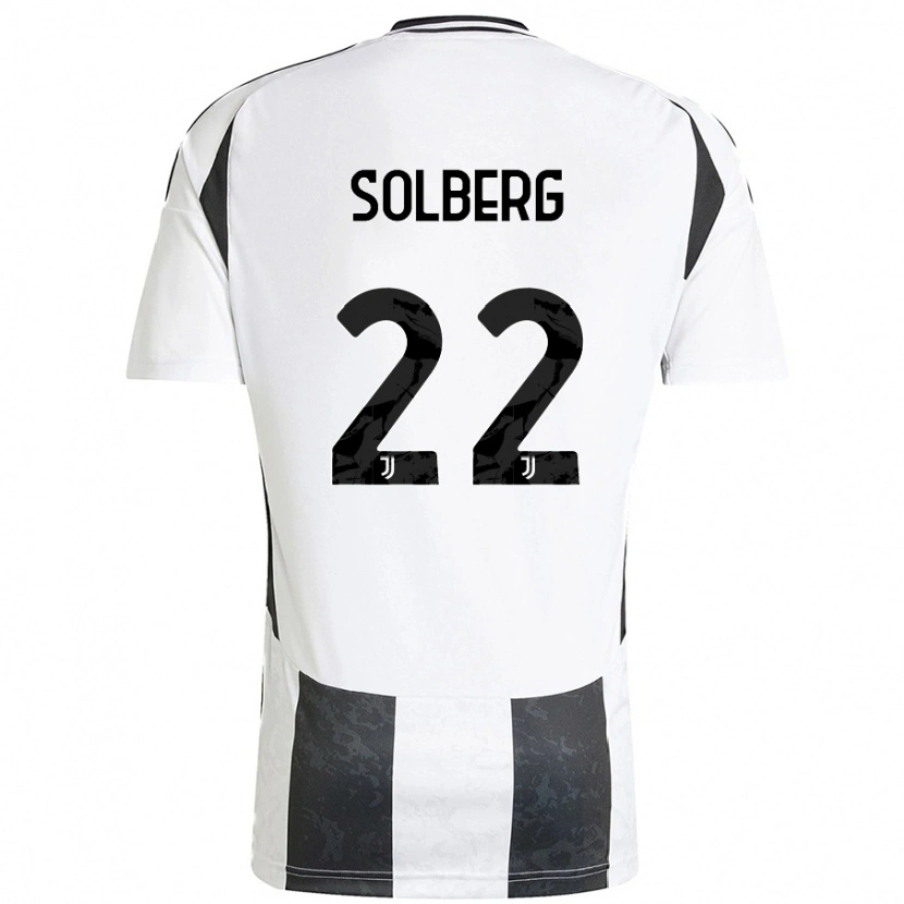 Danxen Hombre Camiseta Elias Solberg #22 Blanco Negro 1ª Equipación 2024/25 La Camisa