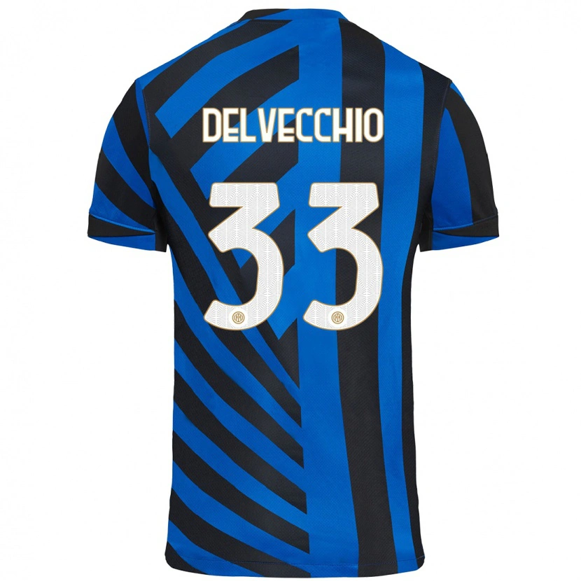 Danxen Hombre Camiseta Gabriele Delvecchio #33 Azul Negro 1ª Equipación 2024/25 La Camisa