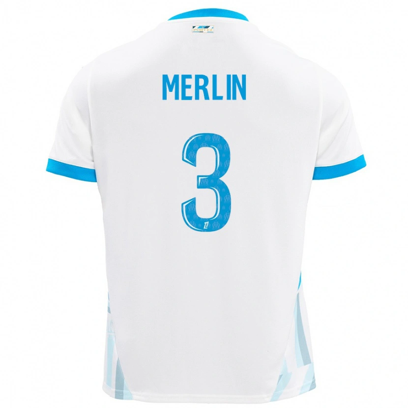 Danxen Hombre Camiseta Quentin Merlin #3 Blanco Azul Cielo 1ª Equipación 2024/25 La Camisa