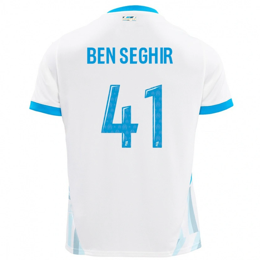 Danxen Hombre Camiseta Salim Ben Seghir #41 Blanco Azul Cielo 1ª Equipación 2024/25 La Camisa