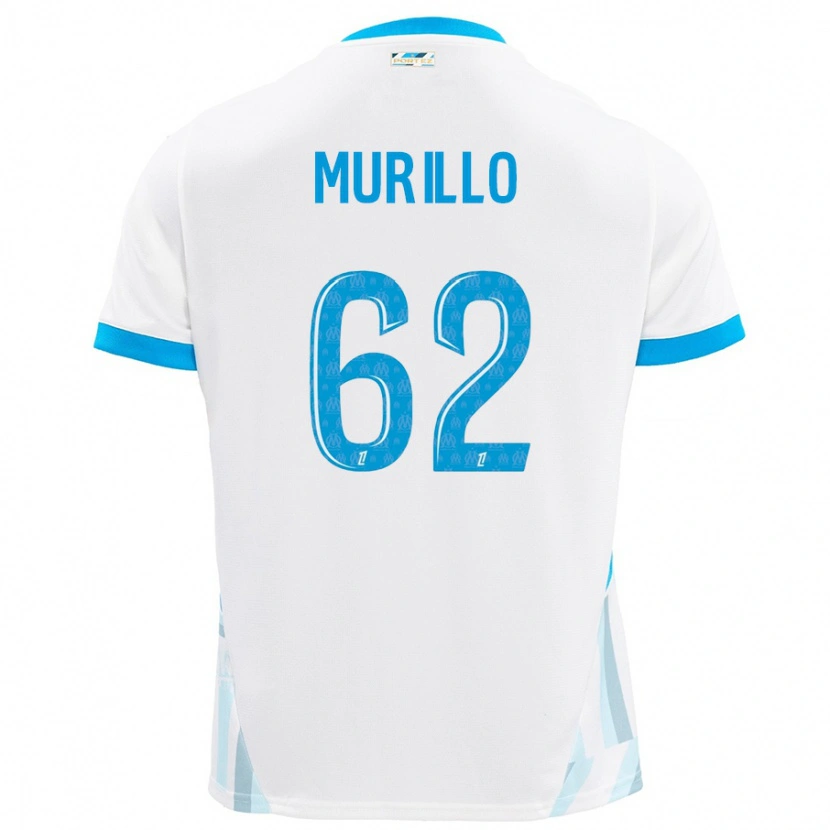 Danxen Hombre Camiseta Amir Murillo #62 Blanco Azul Cielo 1ª Equipación 2024/25 La Camisa