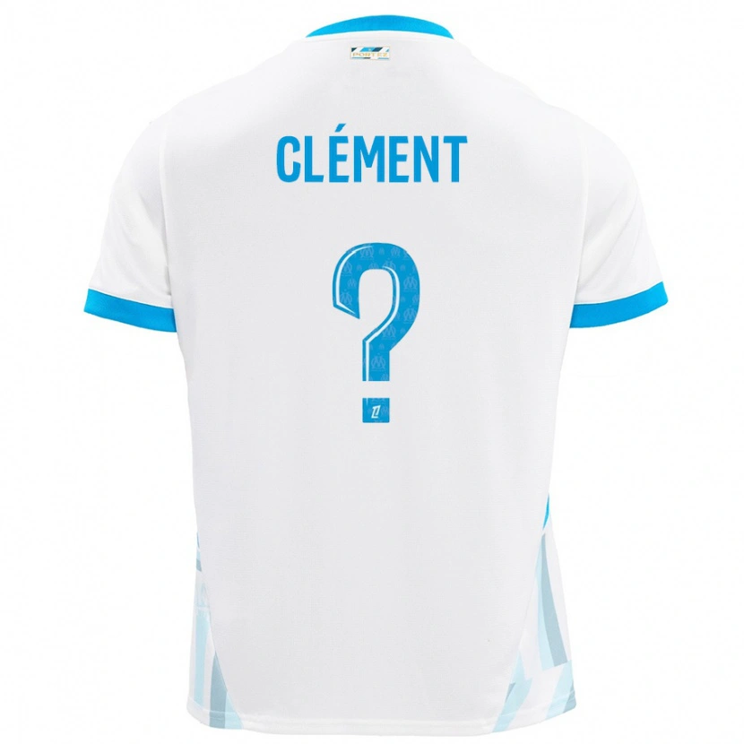 Danxen Hombre Camiseta Mathis Clément #0 Blanco Azul Cielo 1ª Equipación 2024/25 La Camisa