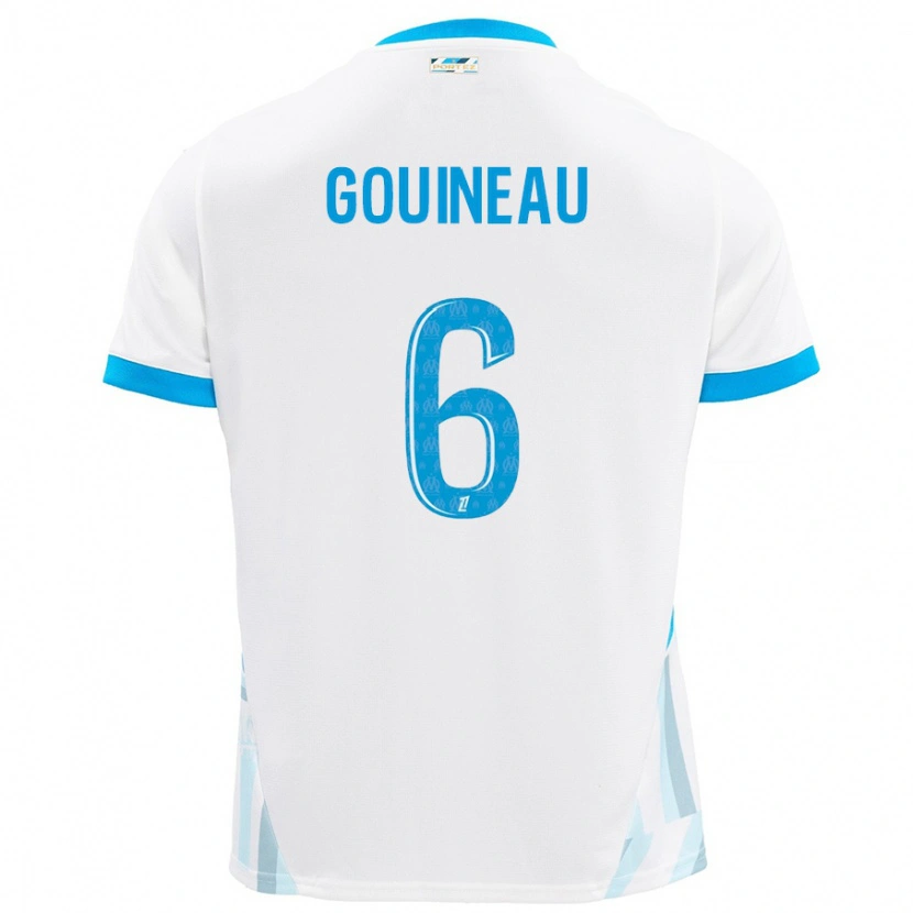 Danxen Hombre Camiseta Coline Gouineau #6 Blanco Azul Cielo 1ª Equipación 2024/25 La Camisa