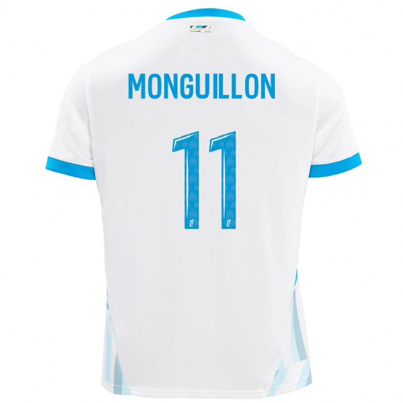 Danxen Hombre Camiseta Coralie Monguillon #11 Blanco Azul Cielo 1ª Equipación 2024/25 La Camisa