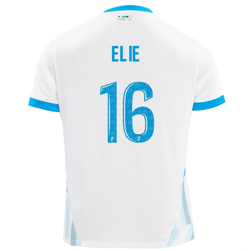 Danxen Hombre Camiseta Anaïs Elie #16 Blanco Azul Cielo 1ª Equipación 2024/25 La Camisa