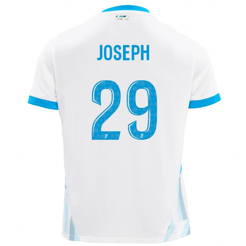 Danxen Hombre Camiseta Darlina Joseph #29 Blanco Azul Cielo 1ª Equipación 2024/25 La Camisa