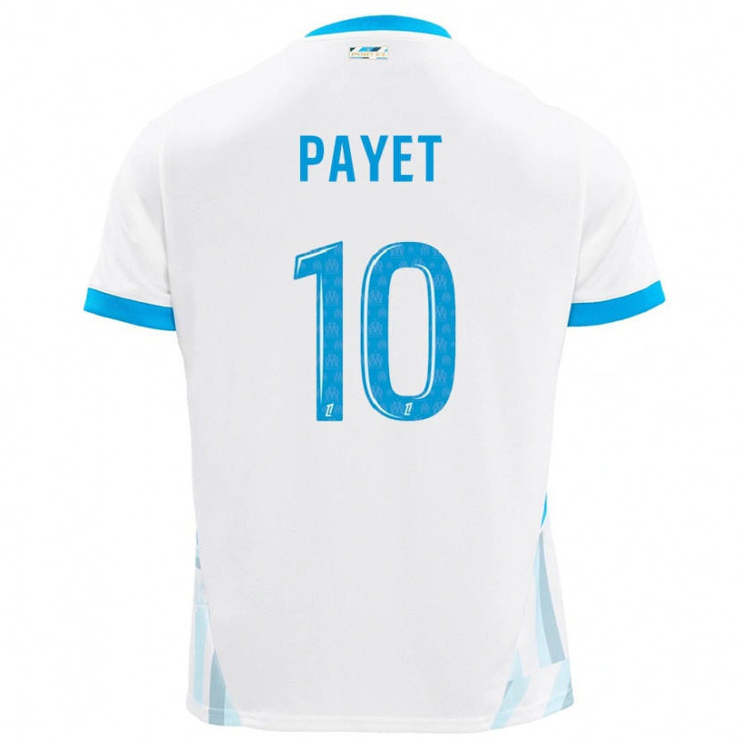 Danxen Hombre Camiseta Dimitri Payet #10 Blanco Azul Cielo 1ª Equipación 2024/25 La Camisa