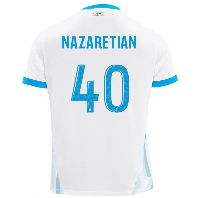 Danxen Hombre Camiseta Manuel Nazaretian #40 Blanco Azul Cielo 1ª Equipación 2024/25 La Camisa