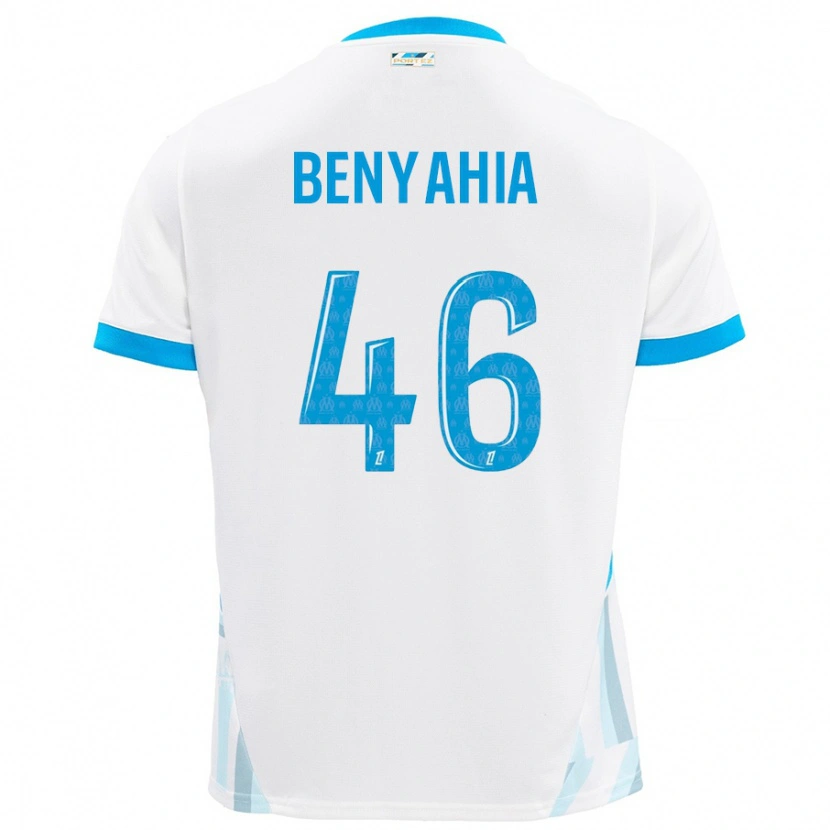 Danxen Hombre Camiseta Aylan Benyahia-Tani #46 Blanco Azul Cielo 1ª Equipación 2024/25 La Camisa