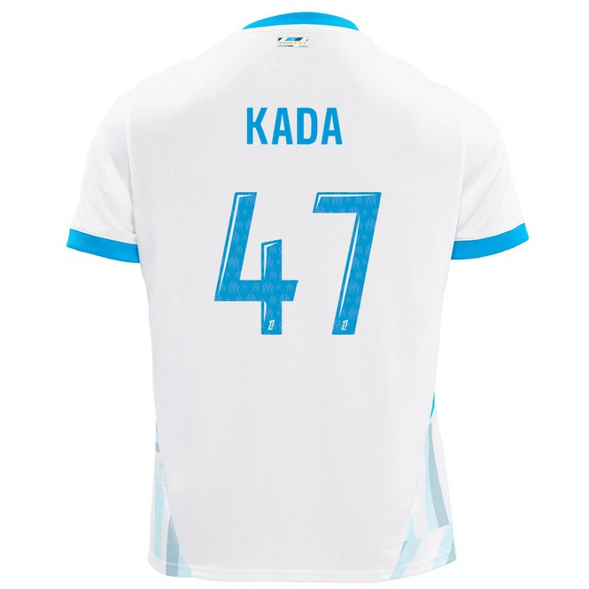 Danxen Hombre Camiseta Joakim Kada #47 Blanco Azul Cielo 1ª Equipación 2024/25 La Camisa