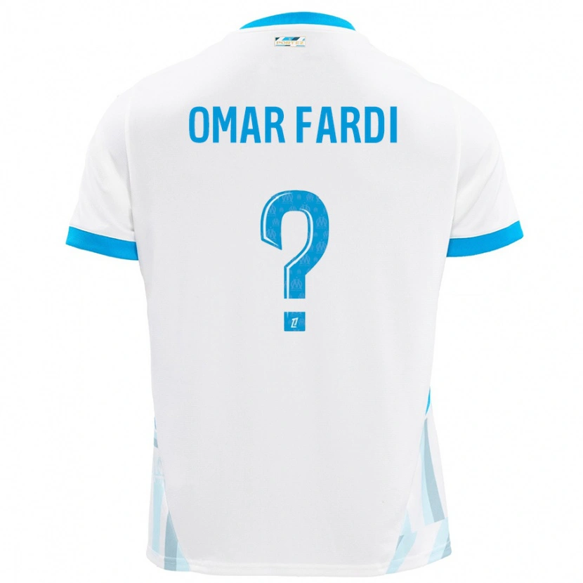 Danxen Hombre Camiseta El Omar Fardi #0 Blanco Azul Cielo 1ª Equipación 2024/25 La Camisa