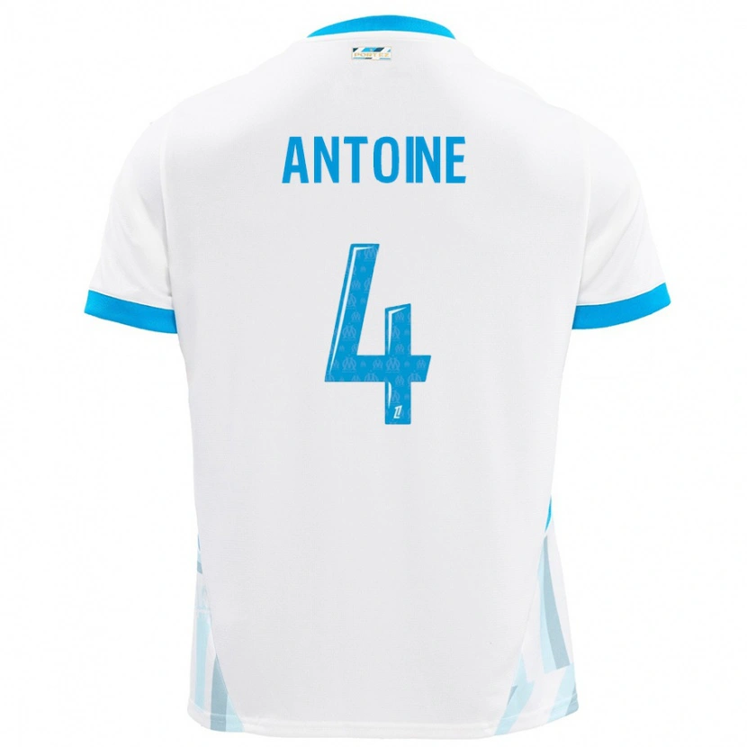 Danxen Hombre Camiseta Maud Antoine #4 Blanco Azul Cielo 1ª Equipación 2024/25 La Camisa