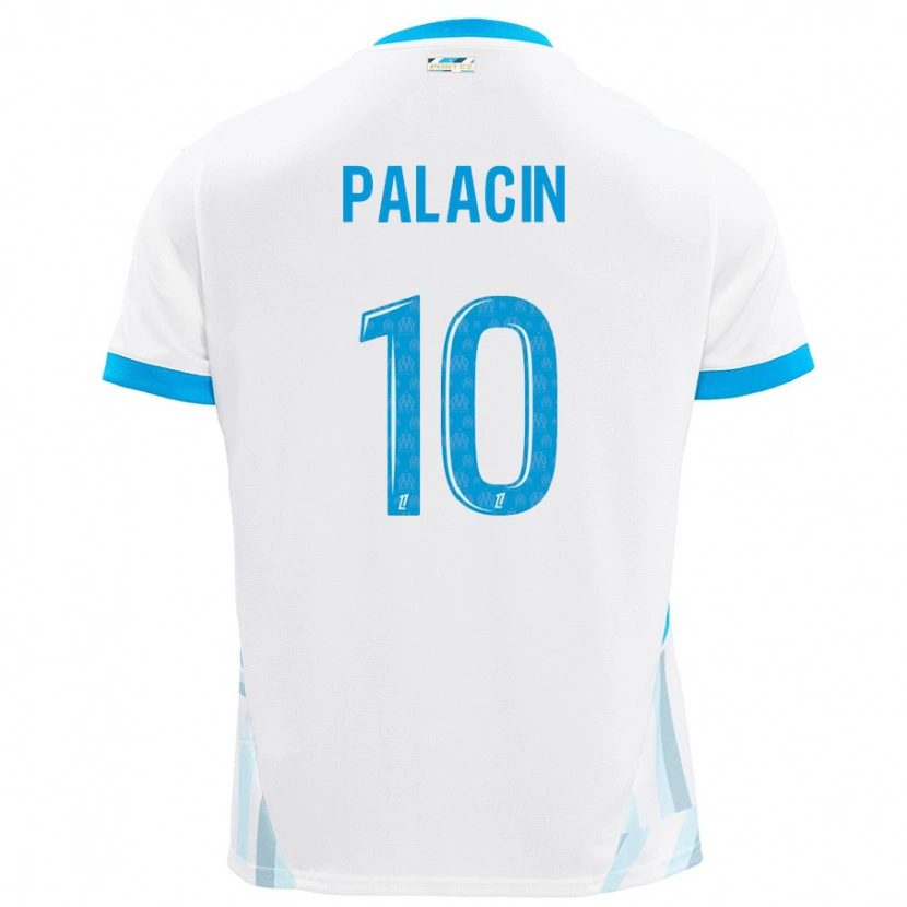 Danxen Hombre Camiseta Sara Palacin #10 Blanco Azul Cielo 1ª Equipación 2024/25 La Camisa