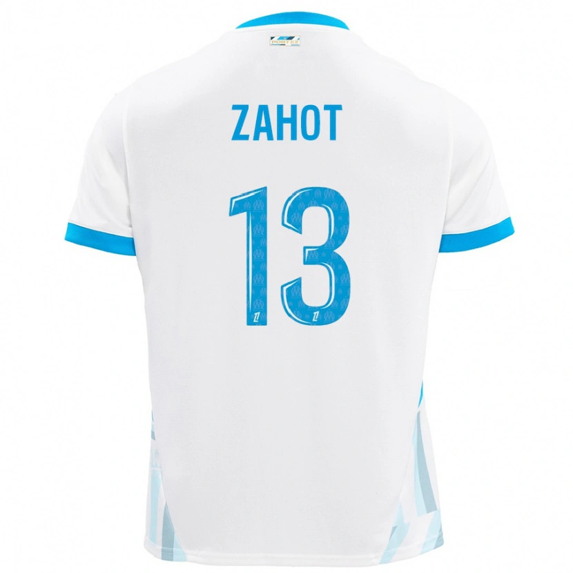 Danxen Hombre Camiseta Sarah Zahot #13 Blanco Azul Cielo 1ª Equipación 2024/25 La Camisa