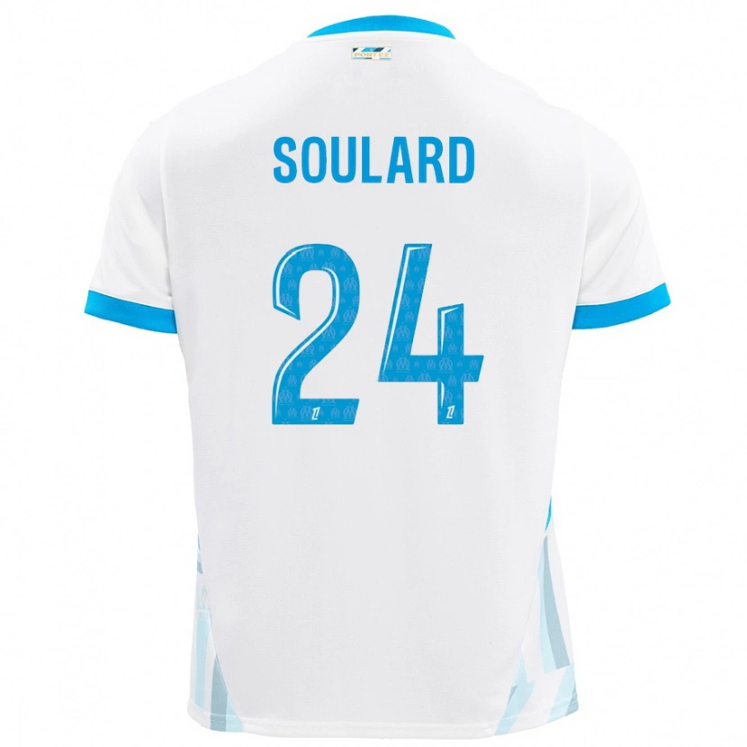Danxen Hombre Camiseta Amandine Soulard #24 Blanco Azul Cielo 1ª Equipación 2024/25 La Camisa