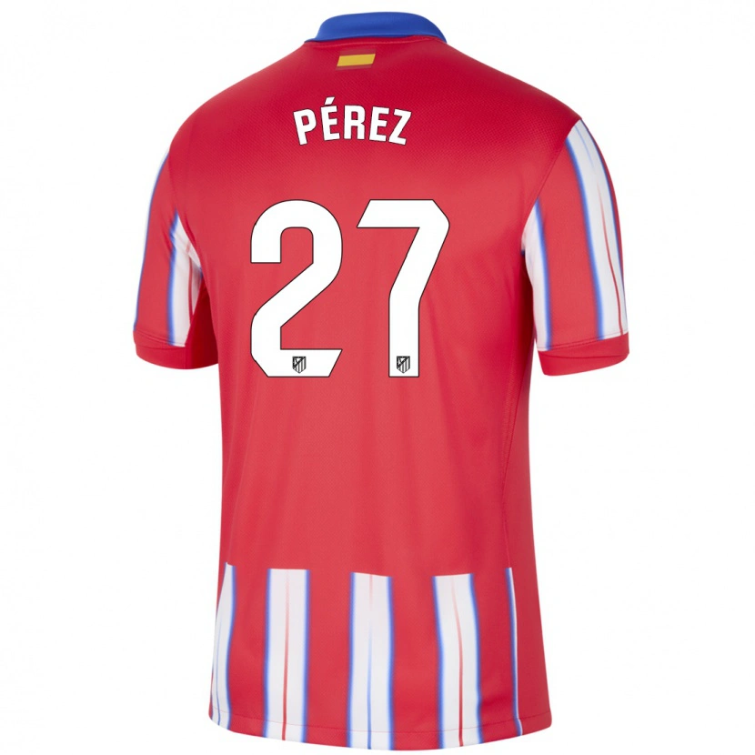 Danxen Hombre Camiseta Noé Pérez #27 Rojo Blanco Azul 1ª Equipación 2024/25 La Camisa