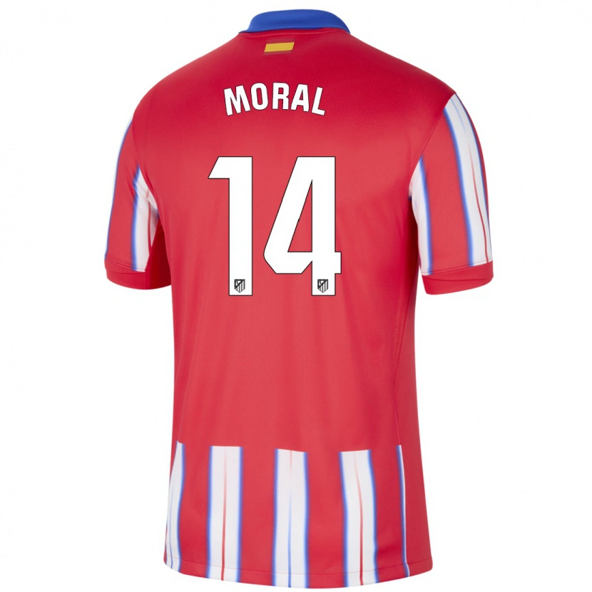 Danxen Hombre Camiseta Lucía Moral #14 Rojo Blanco Azul 1ª Equipación 2024/25 La Camisa
