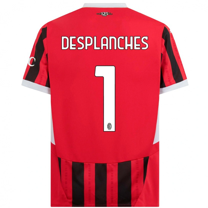 Danxen Hombre Camiseta Sebastiano Desplanches #1 Rojo Negro 1ª Equipación 2024/25 La Camisa