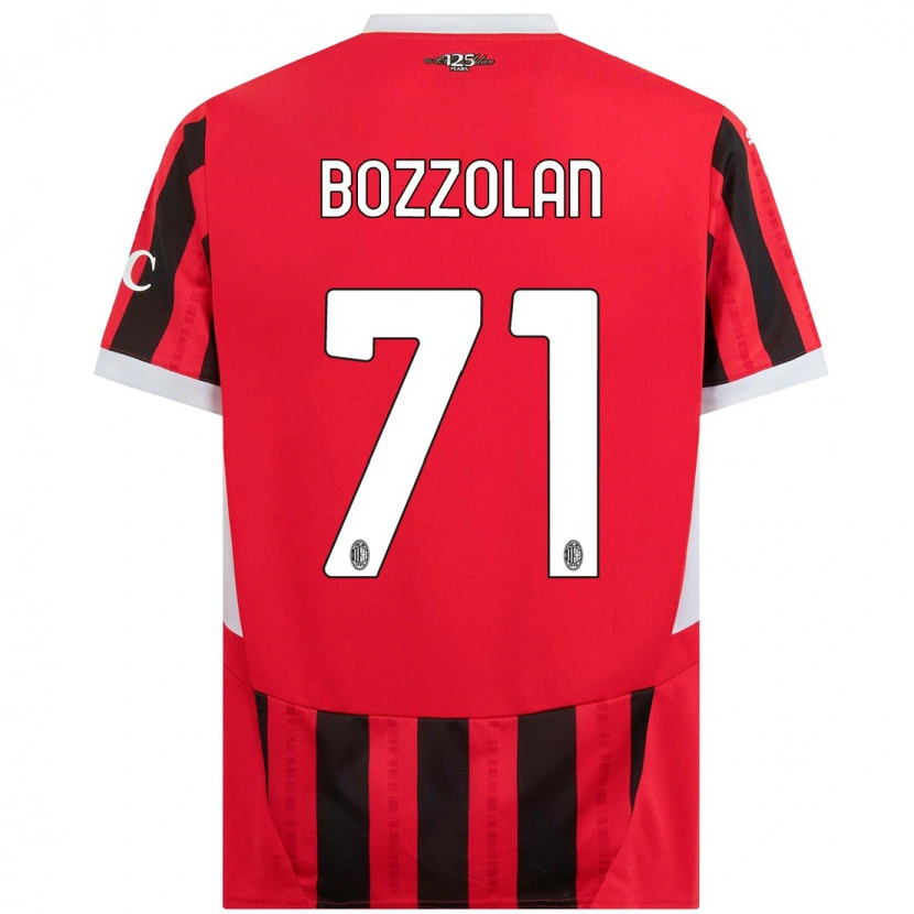 Danxen Hombre Camiseta Andrea Bozzolan #71 Rojo Negro 1ª Equipación 2024/25 La Camisa