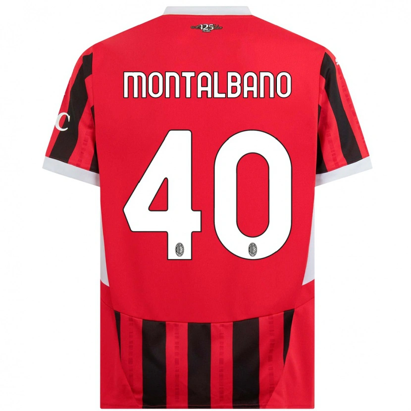 Danxen Hombre Camiseta Nicolo Montalbano #40 Rojo Negro 1ª Equipación 2024/25 La Camisa