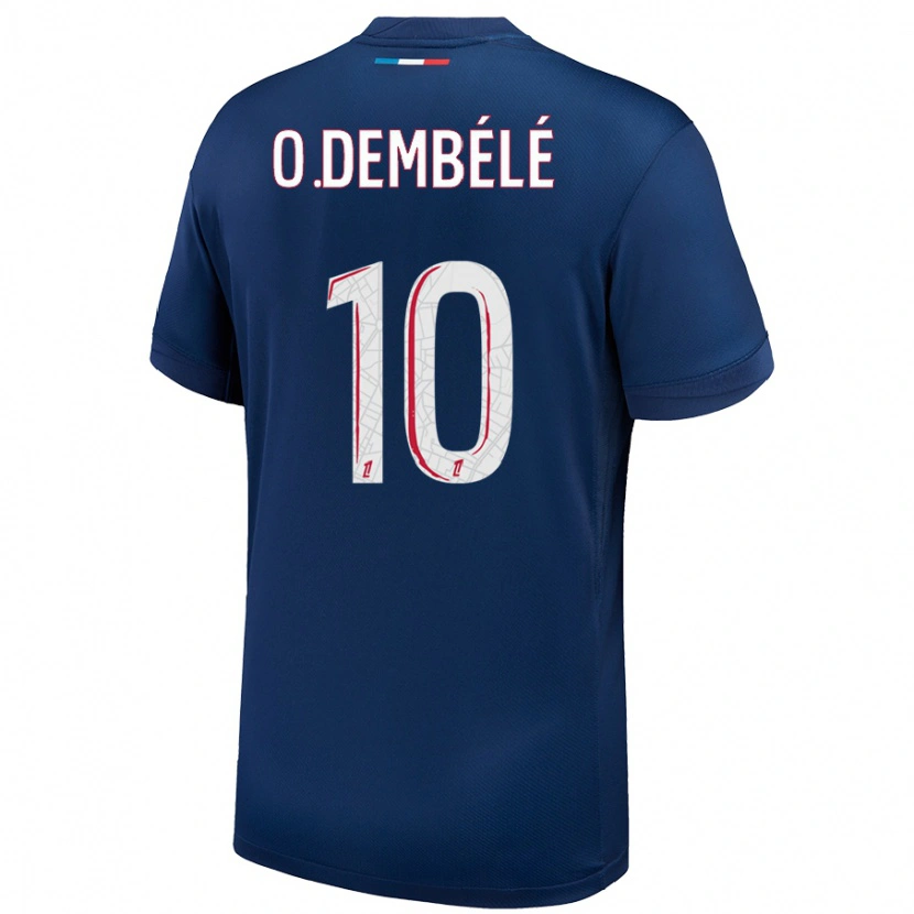 Danxen Hombre Camiseta Ousmane Dembélé #10 Azul Marino Blanco 1ª Equipación 2024/25 La Camisa