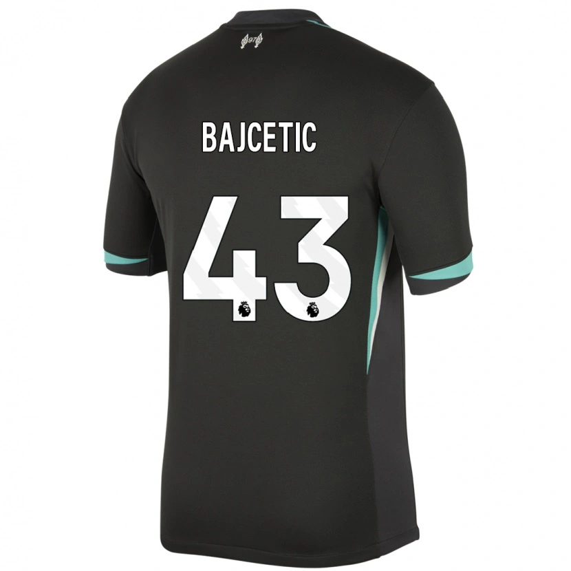 Danxen Hombre Camiseta Stefan Bajcetic #43 Negro Antracita Blanco 2ª Equipación 2024/25 La Camisa