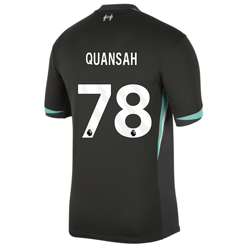 Danxen Hombre Camiseta Jarell Quansah #78 Negro Antracita Blanco 2ª Equipación 2024/25 La Camisa