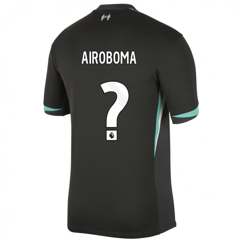 Danxen Hombre Camiseta Emmanuel Airoboma #0 Negro Antracita Blanco 2ª Equipación 2024/25 La Camisa