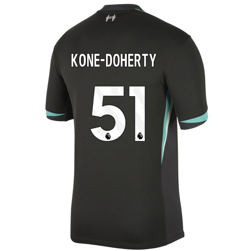 Danxen Hombre Camiseta Trent Kone-Doherty #51 Negro Antracita Blanco 2ª Equipación 2024/25 La Camisa