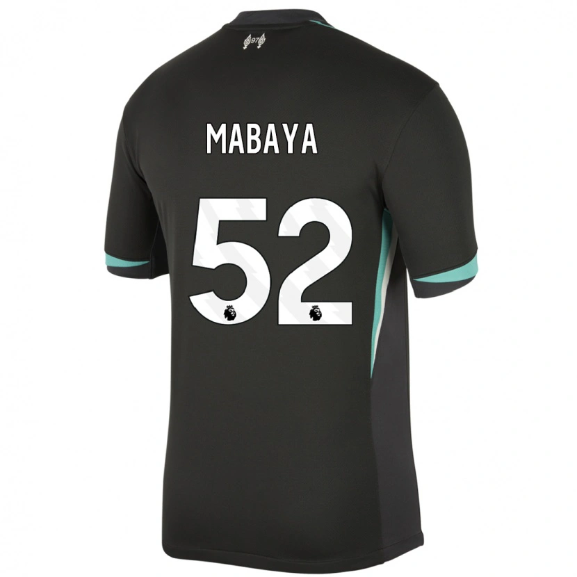Danxen Hombre Camiseta Isaac Mabaya #52 Negro Antracita Blanco 2ª Equipación 2024/25 La Camisa