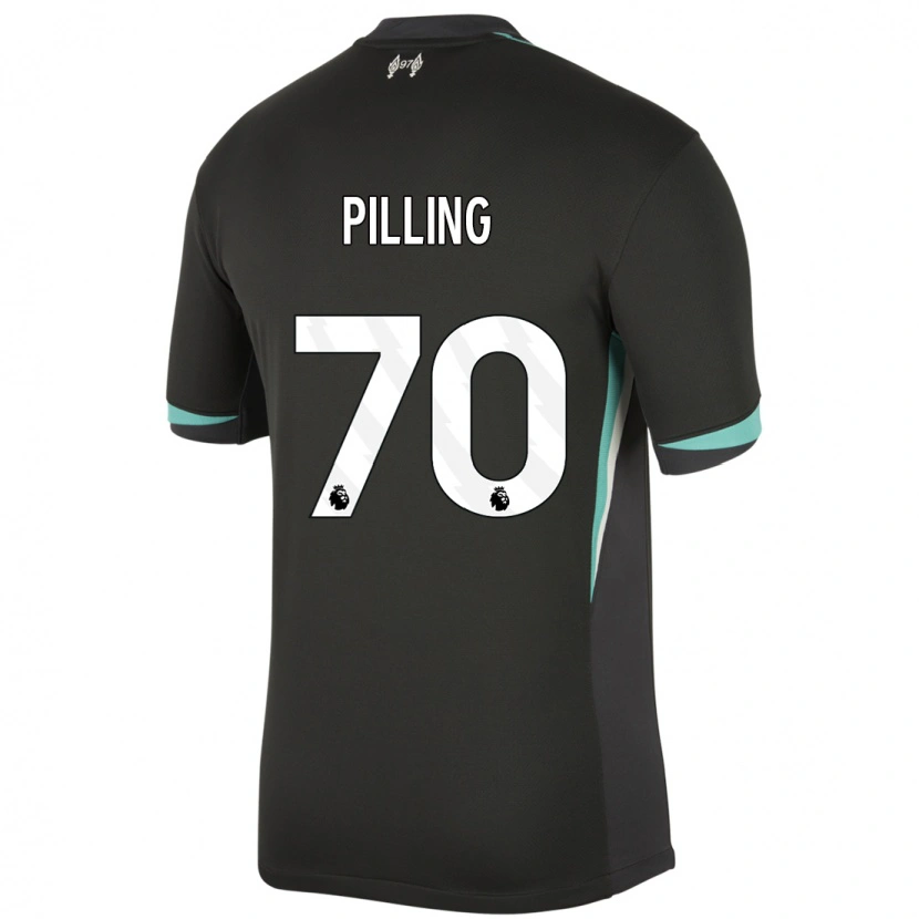 Danxen Hombre Camiseta Tommy Pilling #70 Negro Antracita Blanco 2ª Equipación 2024/25 La Camisa
