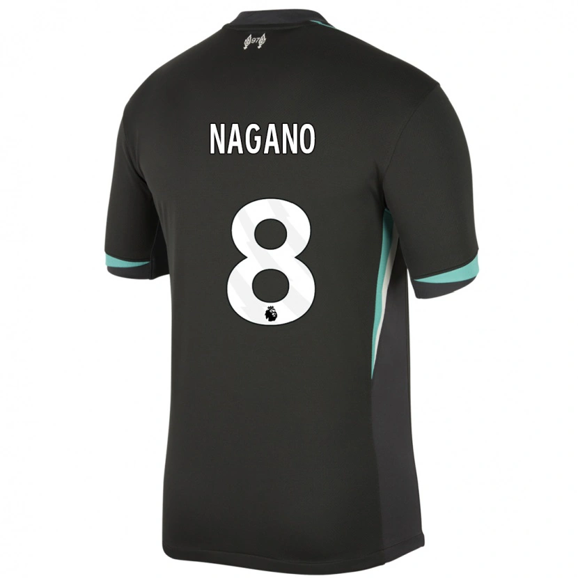 Danxen Hombre Camiseta Fūka Nagano #8 Negro Antracita Blanco 2ª Equipación 2024/25 La Camisa